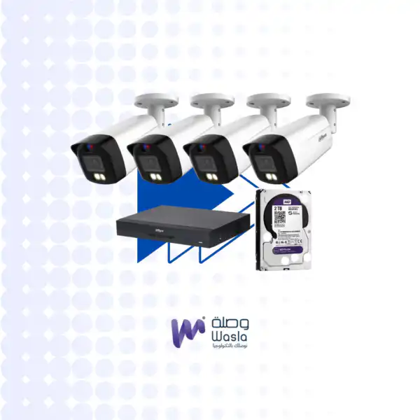 باقة Dahua TiOC الذكية – 4 كاميرات خارجية 8MP بتقنية الألوان الكاملة والذكاء الاصطناعي