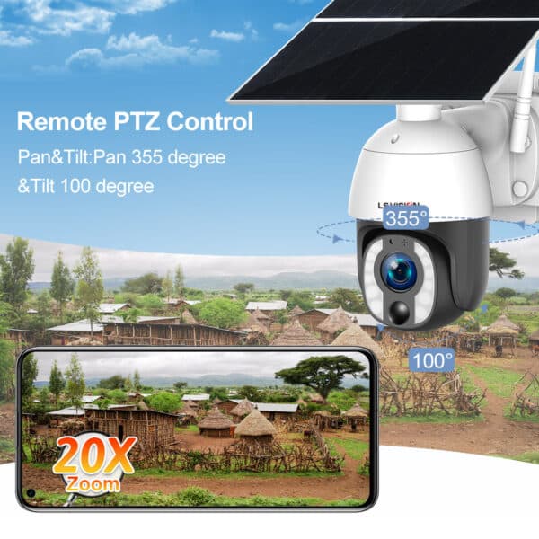 كاميرا مراقبة LS VISION 4G/Wi-Fi بالطاقة الشمسية وبدقة 4MP