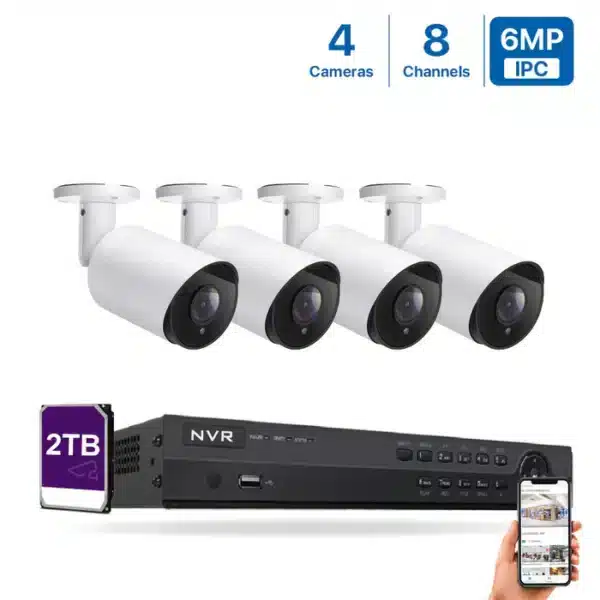 4 كاميرات خارجية شبكية بدقة 6 ميجا من Hikvision