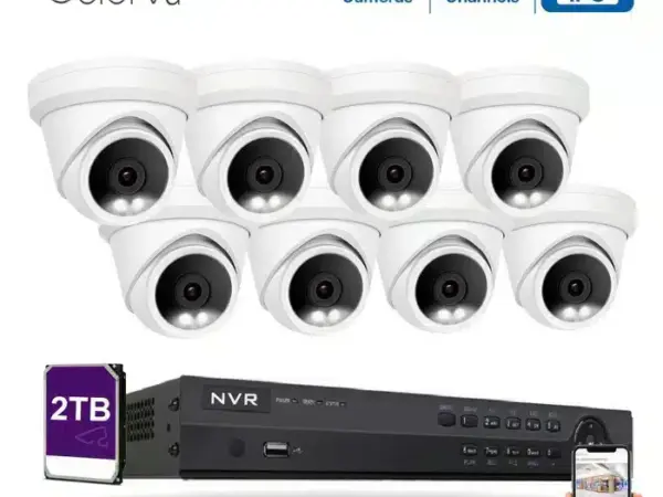 باقة أمان متكاملة تشمل 8 كاميرات مراقبة داخلية بدقة 6 ميجا بيكسل DAHUA