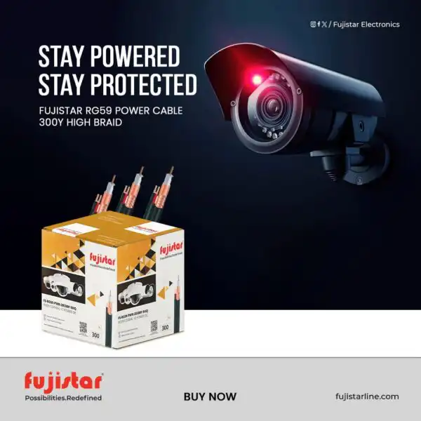 كيبل RG59 كواكسيل عالي الجودة مخصص لكاميرات المراقبة التناظرية (Analog)