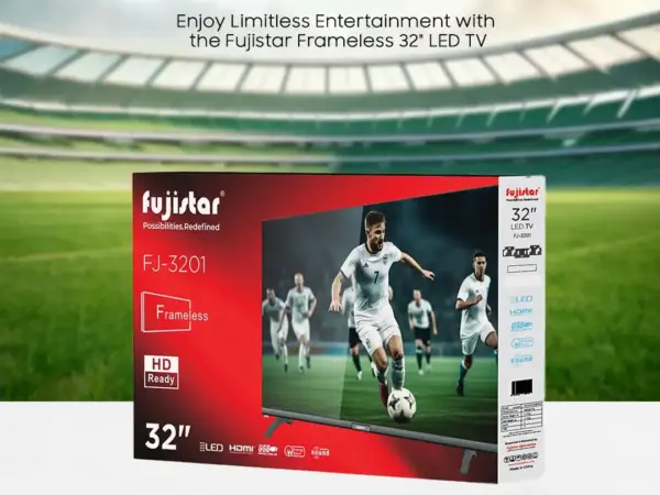 شاشة فوجي ستار 32 إنش بدون حواف، تصميم أنيق وصورة واضحة HD