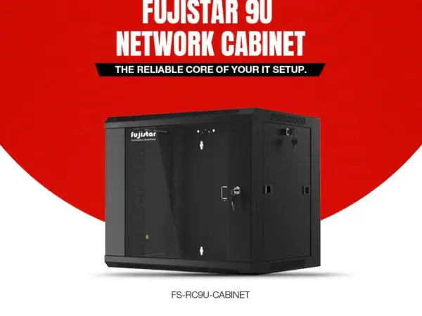 كابينة شبكات مقاس 9U من Fuji Star مصممة لتلبية احتياجاتك في تنظيم وحماية أجهزة الشبكة والمراقبة