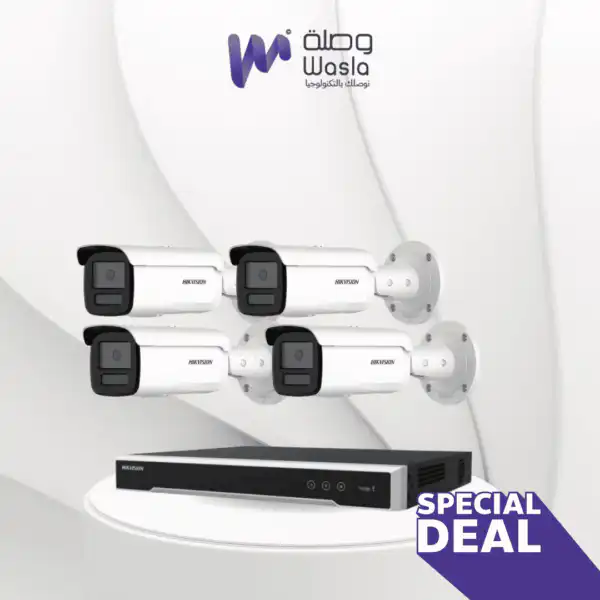 الأفضل علي الأطلاق 4 كاميرات مراقبة خارجية شبكية ملونة بدقة 8 MP، من HIKVISION