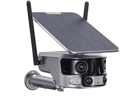 كاميرا مراقبة بالطاقة الشمسية بعدستين بدقة 8 ميجابيكسل تعمل بشريحة بيانات