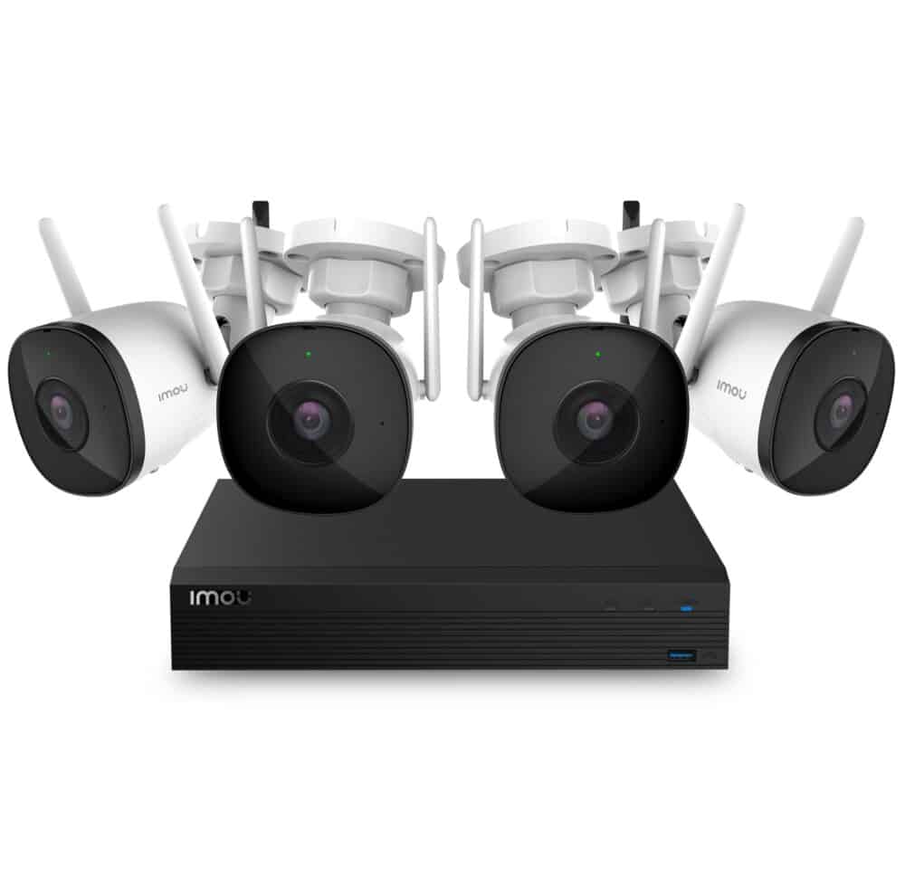 مجموعة المراقبة الالسلكية IMOU 4 قنوات / 4 كاميرات Bullet 2C بدقة 1080P Wi-Fi NVR KIT