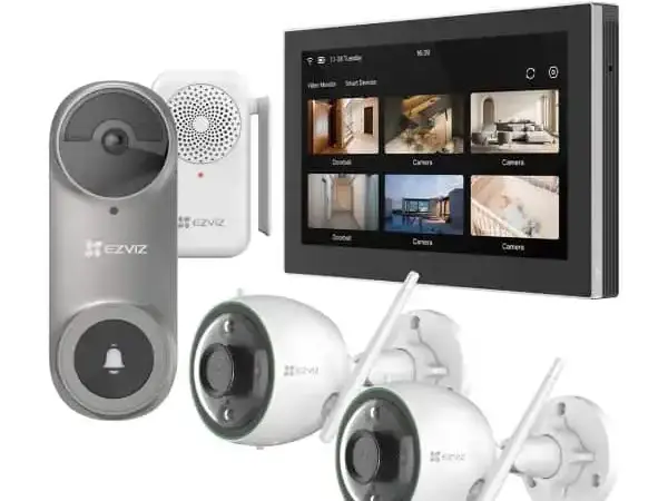 طقم سمارت ذكي جرس باب كاميراتين خارجية شاشة ذكية