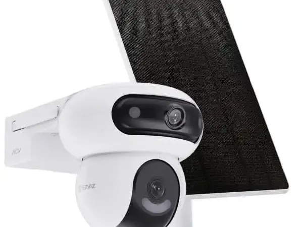 كاميرا شمسية عدستان بدقة 2K+ لمراقبة منطقتين في وقت واحد