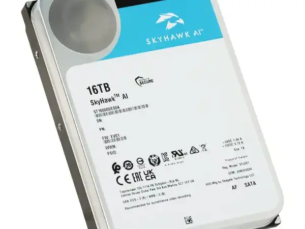 هارد ديسك مراقبة Seagate SkyHawk AI 16TB – أداء ذكي وموثوق 24/7