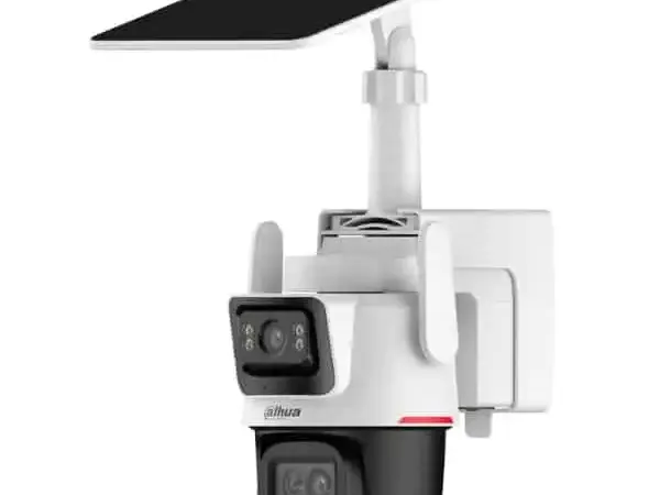 كاميرا شمسية مزدوجة العدسة بدقة 2×3 ميجابكسل، مع بطارية مدمجة ولوح طاقة شمسية