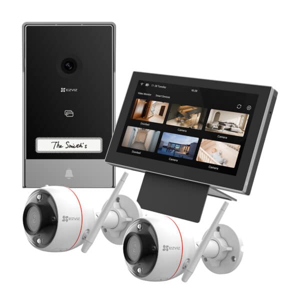 طقم انتركم وكاميراتين سلكي ذكي من ايزيفز