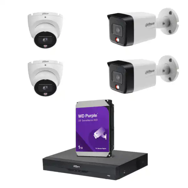 باقة ليلي نهاري كاميرات مراقبة داهوا خارجية 6 ميجا شبكية