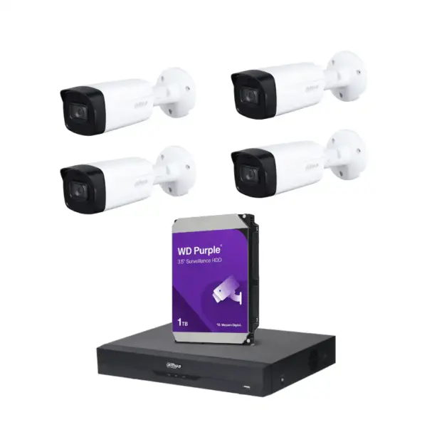 متجر وصلة 64 باقة الحماية الفائقة – بكج كاميرات خارجية Dahua بدقة 5 ميجابكسل ورؤية ليلية حتى 40 متر