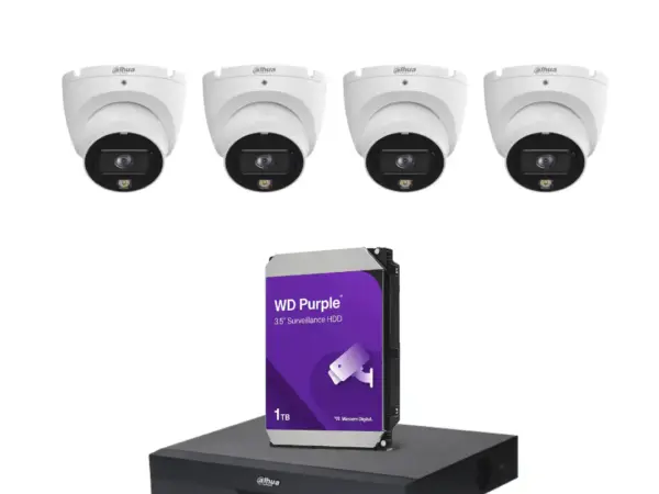 باقة المراقبة المتكاملة من Dahua – 4 كاميرات داخلية بدقة 5 ميجابكسل