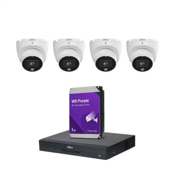 متجر وصلة 72 باقة المراقبة المتكاملة من Dahua – 4 كاميرات داخلية بدقة 5 ميجابكسل