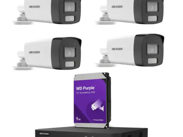 باقة كاميرات 6 ميجا خارجي ملون صوت وصورة من هيك فيجن شامل جميع الاكسسوارات